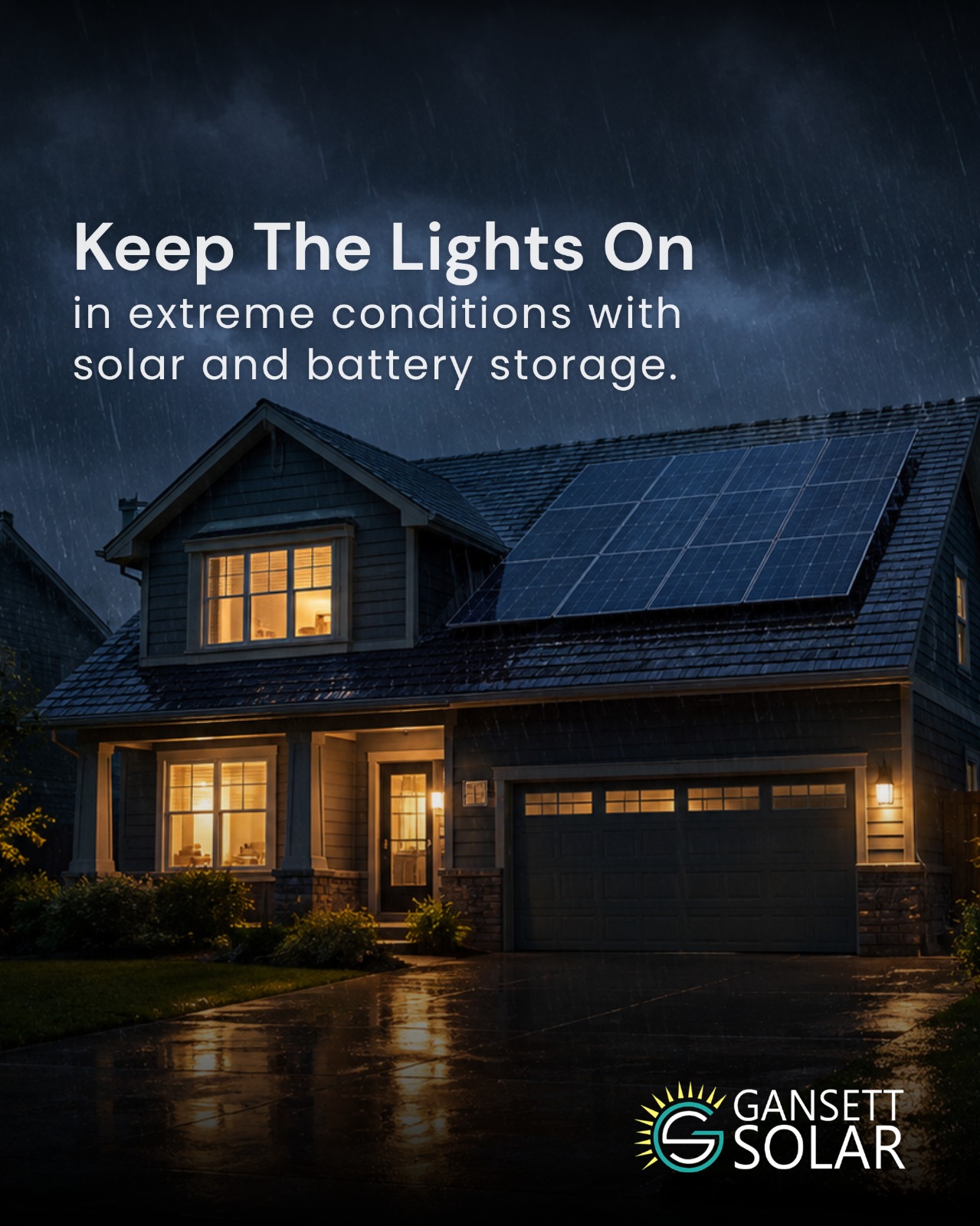 Gansett Solar rooftop solar and battery installation